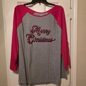 Holiday Time Red and Gray Christmas Shirt
